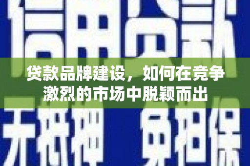 安定贷款品牌建设，如何在竞争激烈的市场中脱颖而出