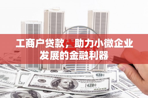 德清工商户贷款，助力小微企业发展的金融利器