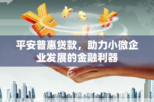东西湖平安普惠贷款，助力小微企业发展的金融利器