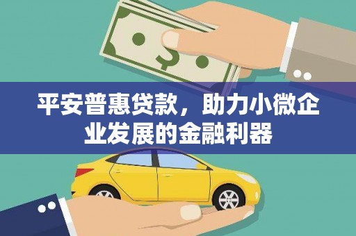 玉山平安普惠贷款，助力小微企业发展的金融利器