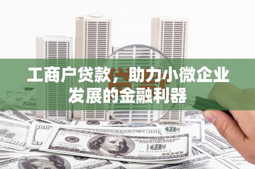 赵县工商户贷款，助力小微企业发展的金融利器