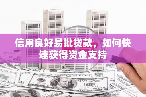 高安信用良好易批贷款，如何快速获得资金支持