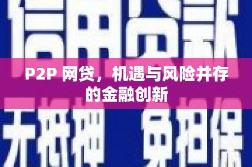 瀍河P2P 网贷，机遇与风险并存的金融创新