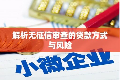 仙桃解析无征信审查的贷款方式与风险